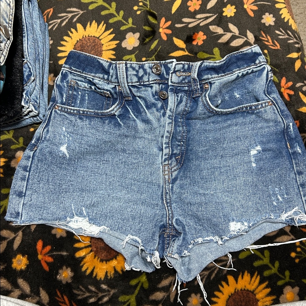 Distressed Denim Shorts